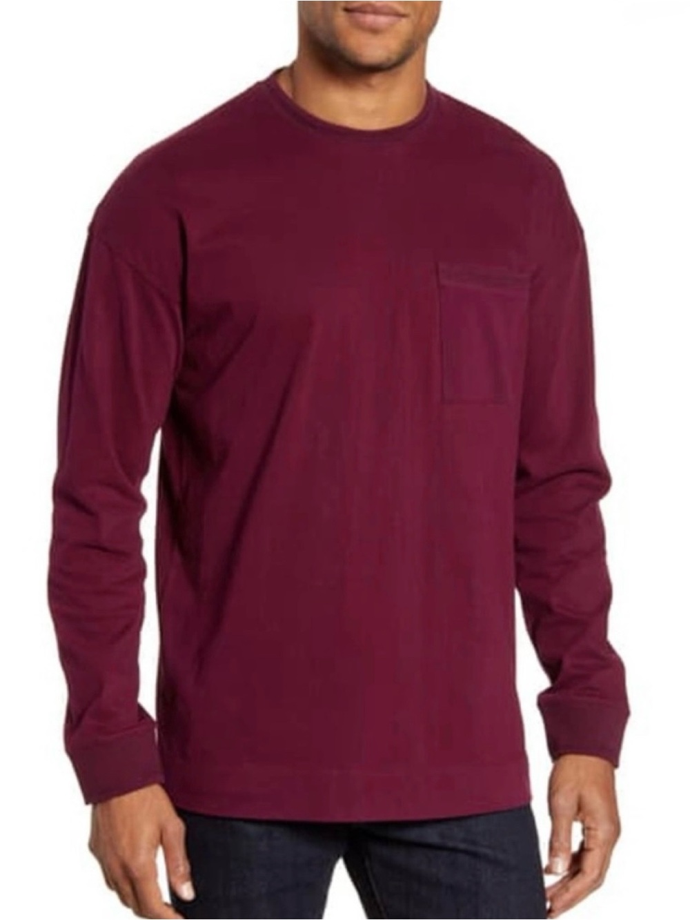 Ted Baker London “Speedin” maroon long sleeve pocket shirt (size 5/XL)